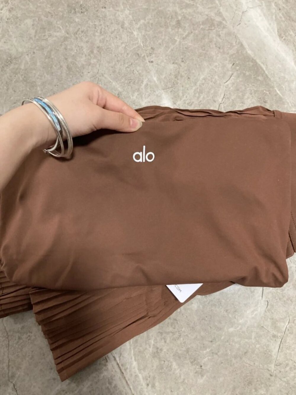 ALO Yoga Brown Pleated Skater Tennis Skirt - Picture 6 of 6